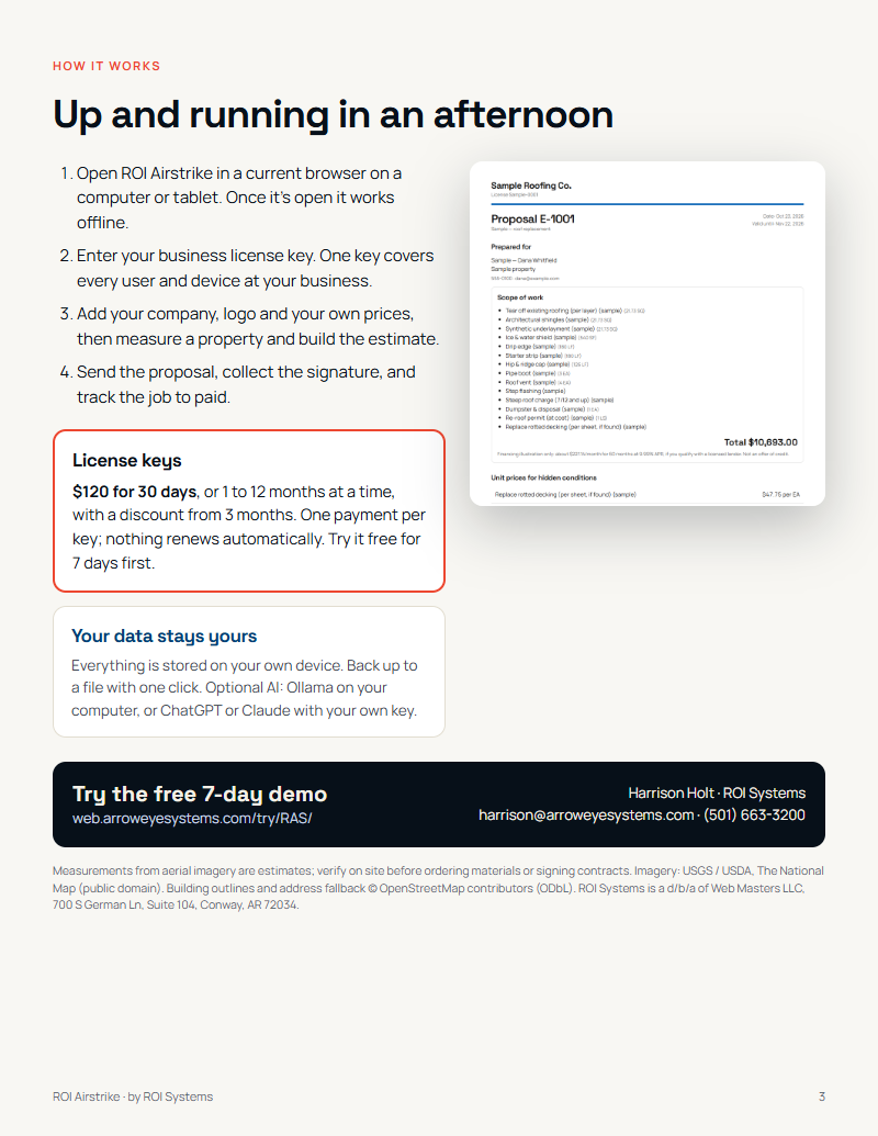 ROI Airstrike brochure page 3