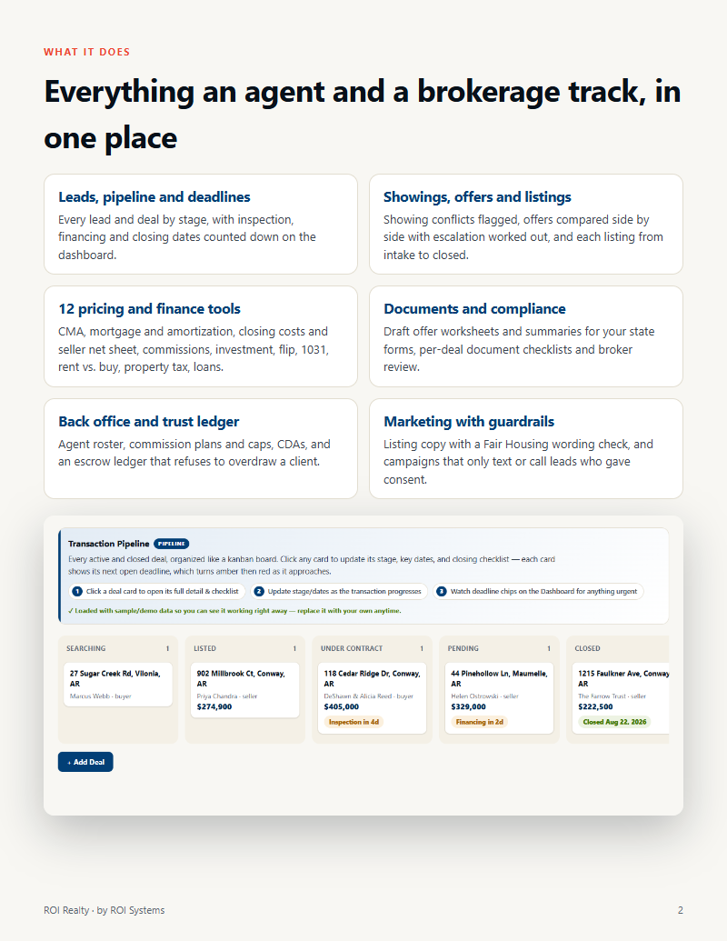 ROI Realty brochure page 2